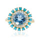 Anello in oro con Topazio Blu Svizzero (CIRARI)