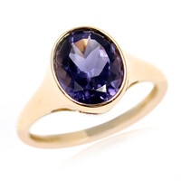 Anello in oro con Quarzo Mirtillo