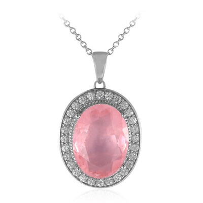 Collana in argento con Quarzo rosa pastello