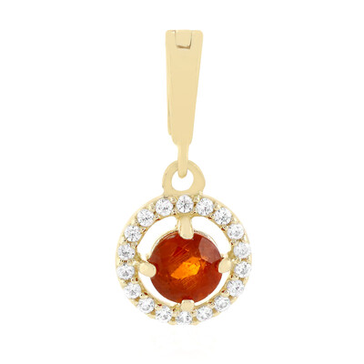 Ciondolo in oro con Cianite Arancione della Tanzania