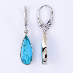 Orecchini in argento con Opale Atacama Blu