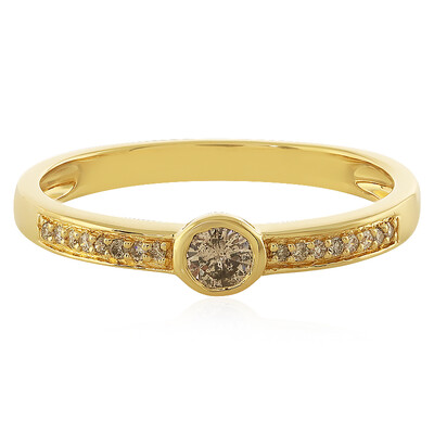Anello in argento con Diamante Cioccolato I1