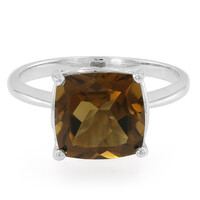 Anello in argento con Quarzo Cognac