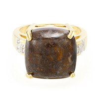 Anello placcato in oro con Quarzo Dinosauro
