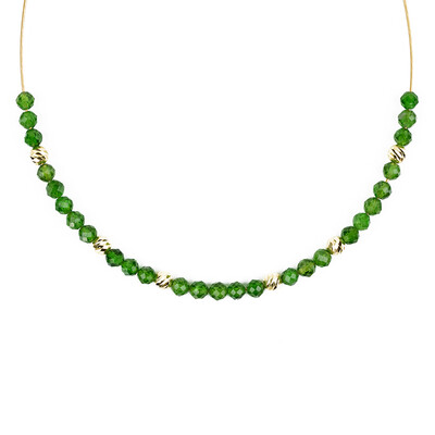 Collana in acciaio inossidabile con Diopside Russo