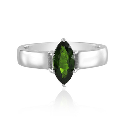 Anello in argento con Diopside Russo