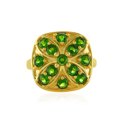 Anello in argento con Diopside Russo