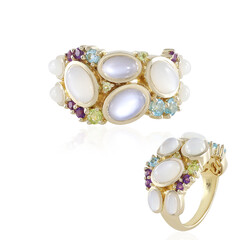 Anello in argento con Pietra di Luna Bianca (KM by Juwelo)