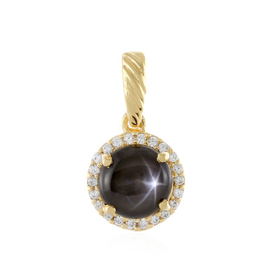 Ciondolo in argento con Zaffiro Stellato Nero