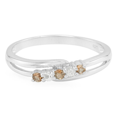 Anello in argento con Andalusite e Zaffiro Bianco