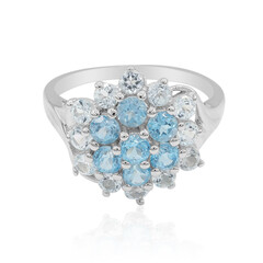 Anello in argento con Topazio Blu Svizzero