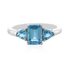 Anello in argento con Topazio Blu Svizzero