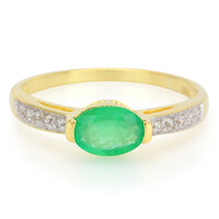 Anello placcato in oro con Smeraldo Bahia