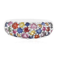 Anello in argento con Zaffiro Fancy