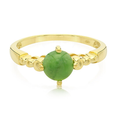 Anello da uomo placcato in oro con Crisoprasio Imperiale