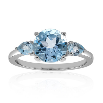 Anello in argento con Topazio Blu Cielo