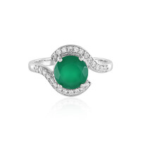 Anello in argento con Onice Verde