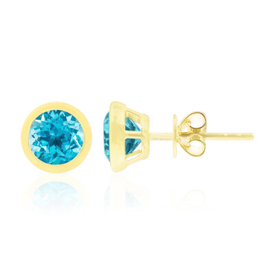Orecchini in oro con Topazio Blu Svizzero