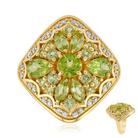 Anello in argento con Peridoto della Birmania
