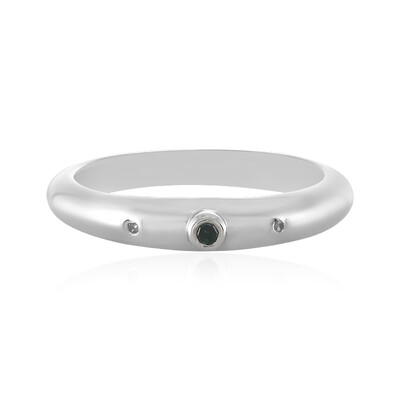 Anello in argento con Diamante Blu I2