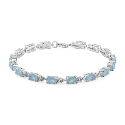 Bracciale in argento con Quarzo blu pastello