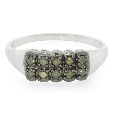 Anello placcato in platino con Diamante Fancy