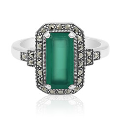 Anello in argento con Calcedonio Verde