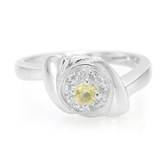 Anello in argento con Danburite Giallo Neon