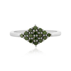 Anello in argento con Diamante Verde I3