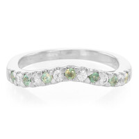 Anello in argento con Alessandrite Brasiliana e Zaffiro Bianco