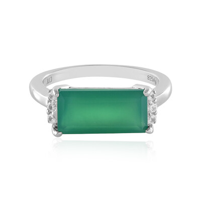 Anello in argento con Onice Verde