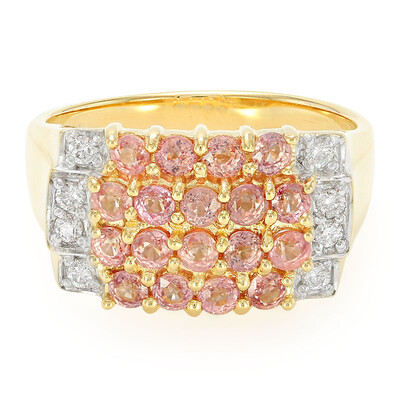 Anello in oro con Zaffiro Padparadscha (non riscaldato) (AMAYANI)