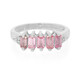 Anello placcato in platino con Zaffiro Padparadscha