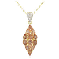 Collana in oro con Zaffiro Padparadscha (non riscaldato)