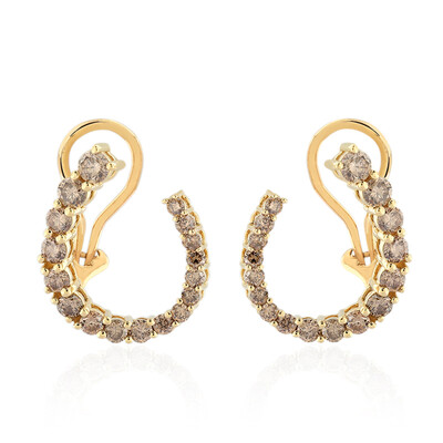 Orecchini in oro con Diamante Champagne I2 (de Melo)