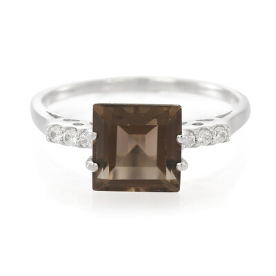 Anello in argento con Quarzo Fumè
