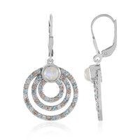 Orecchini in argento con Pietra di Luna Arcobaleno (KM by Juwelo)
