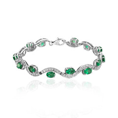 Bracciale in argento con Smeraldo Zambia