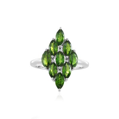 Anello in argento con Diopside Russo
