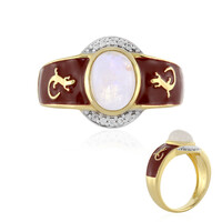 Anello in argento con Pietra di Luna Arcobaleno