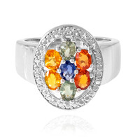 Anello in argento con Zaffiro Fancy