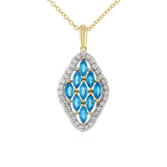 Collana in argento con Apatite Blu Neon