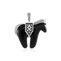 Ciondolo in argento con Agata Nera (Desert Chic)