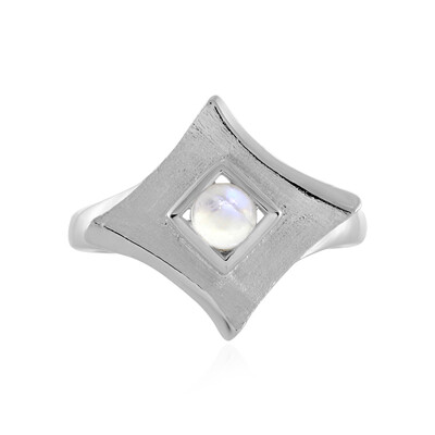 Anello in argento con Pietra di Luna Arcobaleno AAA (MONOSONO COLLECTION)