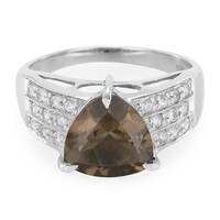 Anello in argento con Quarzo Fumè