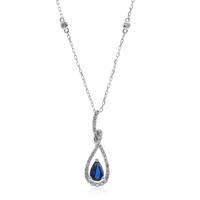 Collana in oro con Zaffiro Ceylon Blu (CIRARI)