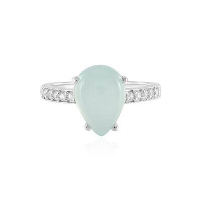 Anello in argento con Calcedonio Acqua