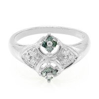Anello in argento con Diamante Verde Foresta