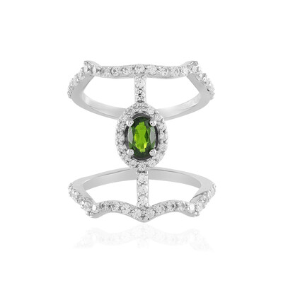 Anello in argento con Diopside Russo