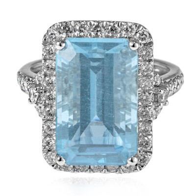 Anello in oro con Acquamarina Brasiliana AAA (CIRARI)